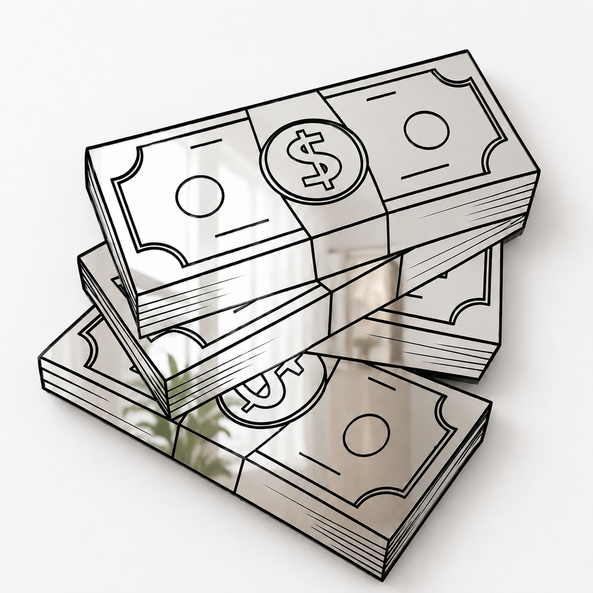 Money Stacks Mirror